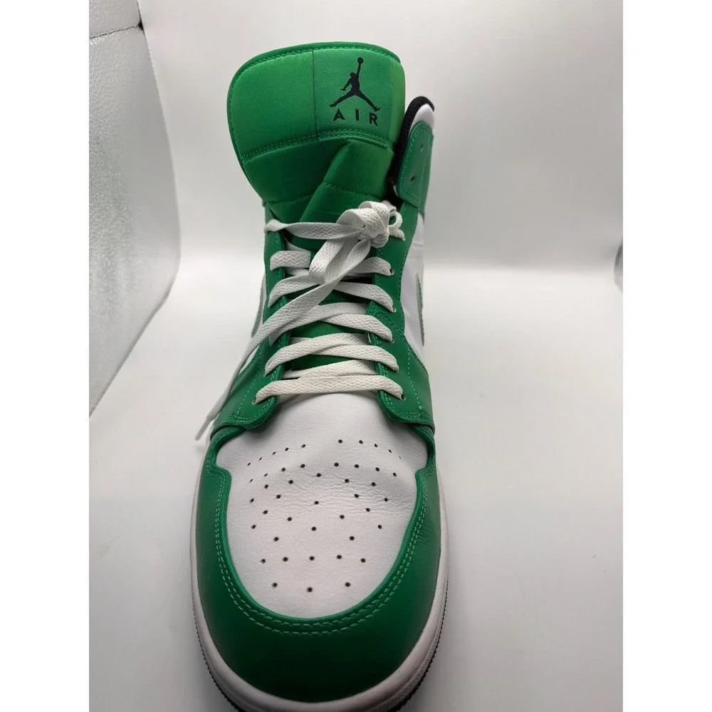 Jordan 1 Mid Lucky Green White Black DQ8426-301 Mens SIZE 18
